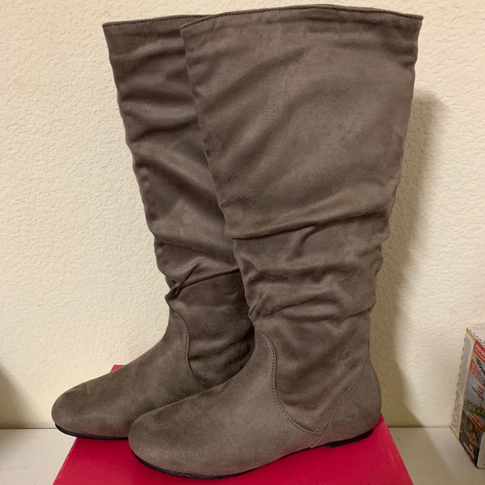 Suede almost to the knee boots